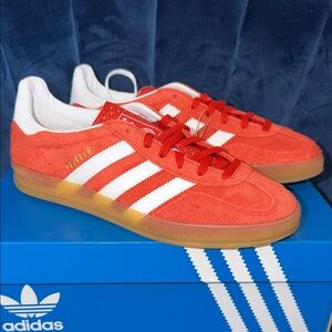 Adidas Women’s Gazelle Indoor Burnt Orange Suede Gum Sneakers Size 8 NIB